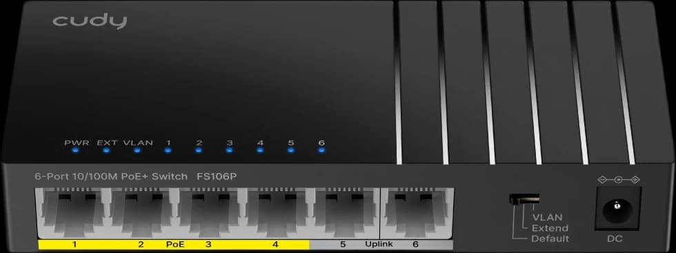 Switch FS106P 6-Port 10/100M PoE+ Switch