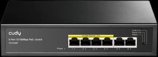 CUDY FS1006P 6-Port 10/100M PoE + Switch 60W