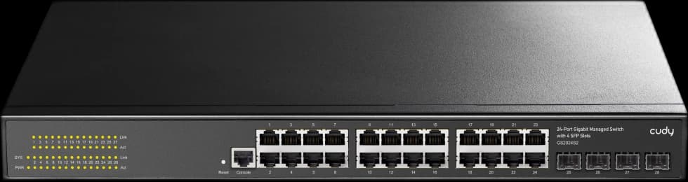 CUDY GS2024S2 24-Port Gigabit L3 Managed Switch with 4 SFP