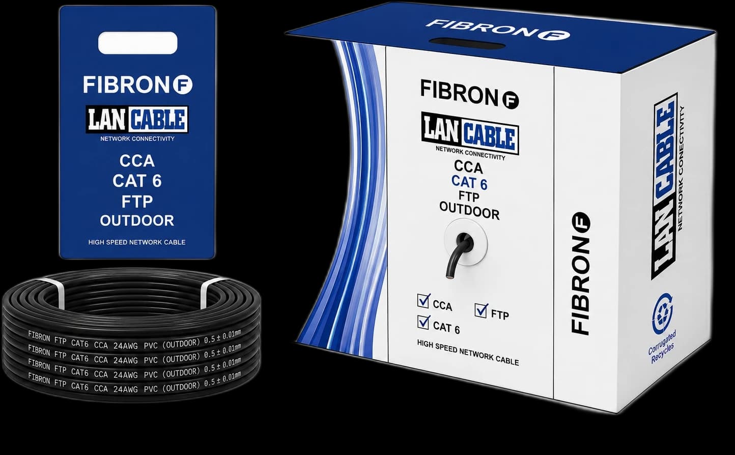 FIBRON FTP CAT6 0.5mm 4x2 CCA 305M Outdoor
